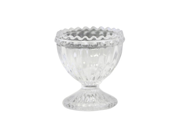 Eierbecher mit Perlenkante aus Glas (Chic Antique)