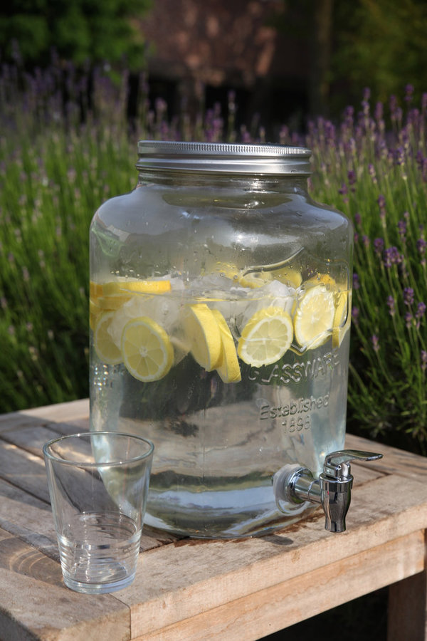 Saftspender aus Glas mit Zapfhahn (7,7 Liter)