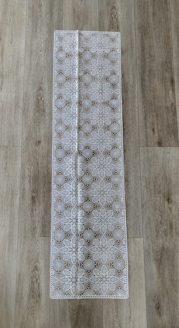 Spitzen Tischläufer weiß (40 x 150 cm)