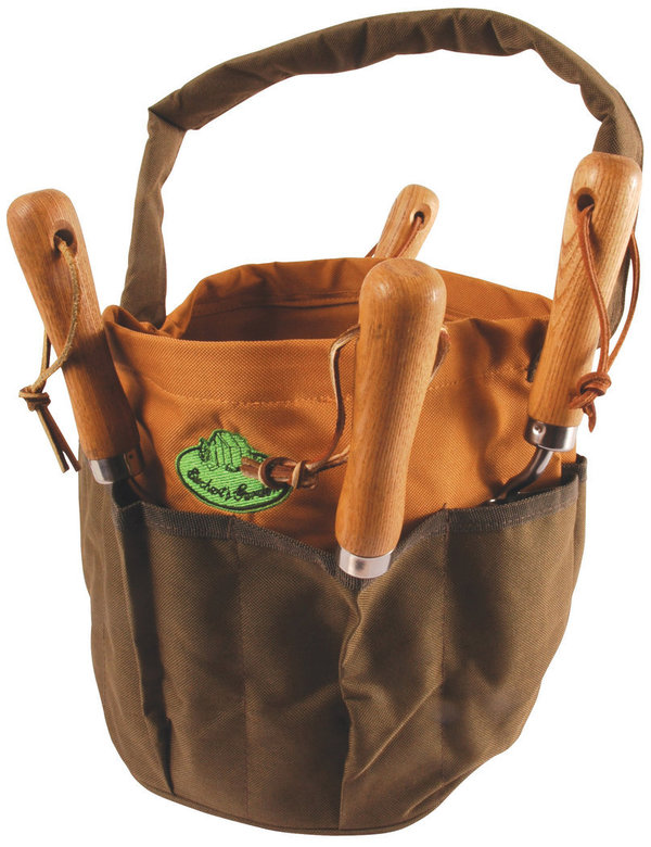 Gartengerätetasche / Werkzeugtasche (rund mit Seitentaschen)
