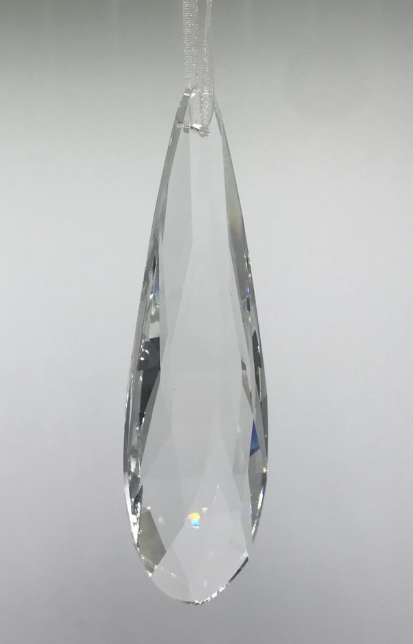 Hänger "Tropfen" (klar, Glas, geschliffen, 10 cm)