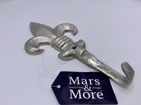 Wandhaken / Kleiderhaken "Lilie" aus Aluminium (Fleur de lis, Mars&More)
