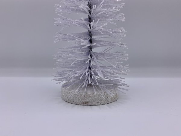 Deko - Glitzerbaum weiß 25 cm (Tannenbaum, Weihnachtsdeko)